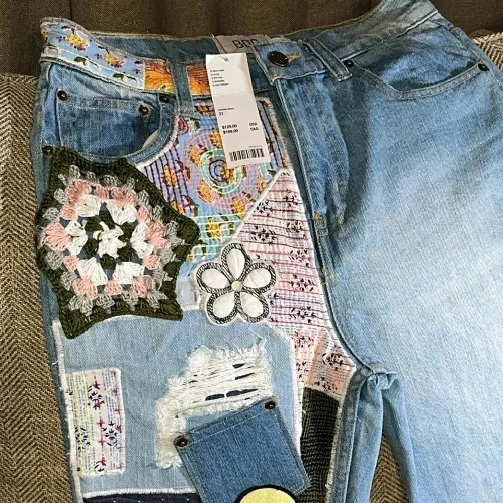 NWT $129 URBAN OUTFITTERS BDG WOMEN’S EMBROIDERED DENIM MEDI SIZE 27 - Picture 4 of 14